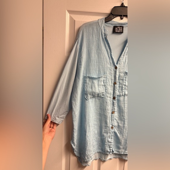 LUXE Boutique Viscose/Linen Blend Top Size Large - Picture 2 of 5